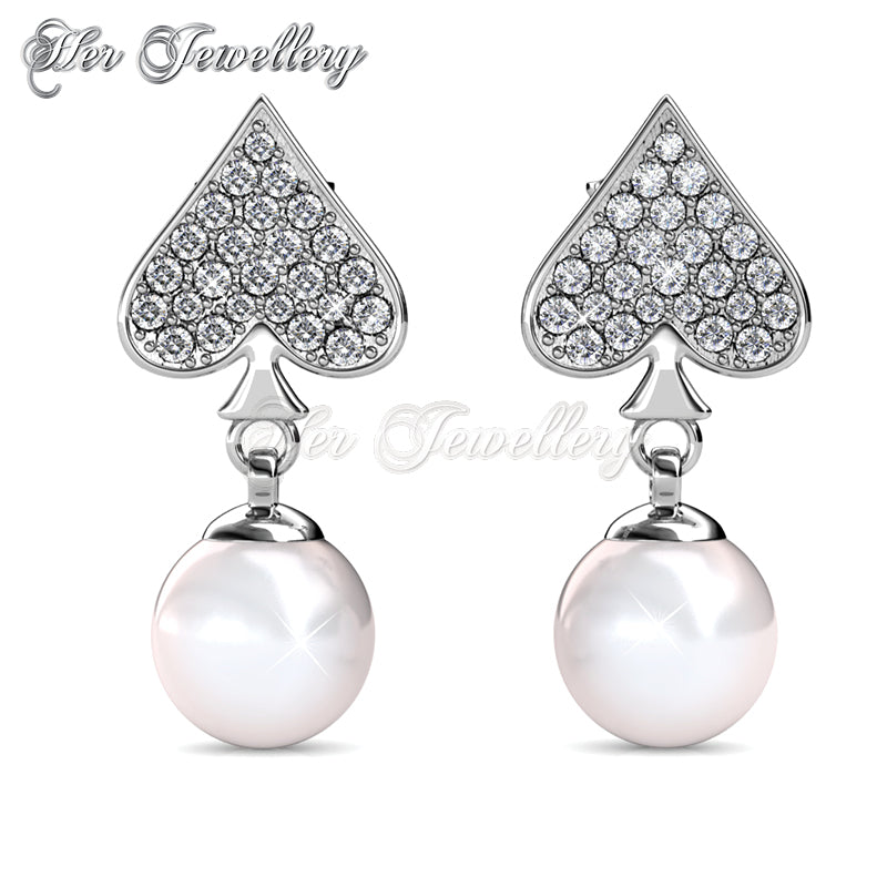 Swarovski Crystals Pearlie Spade Earrings - Her Jewellery