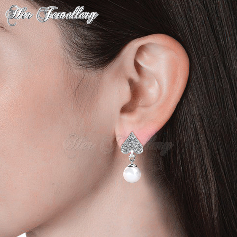 Swarovski Crystals Pearlie Spade Earrings - Her Jewellery