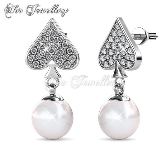 Swarovski Crystals Pearlie Spade Earrings - Her Jewellery