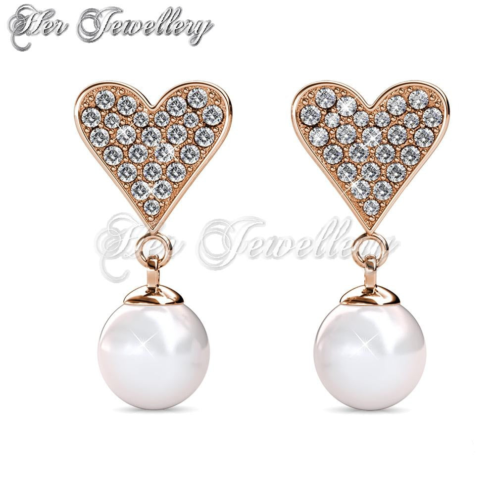 Swarovski Crystals Pearlie Heart Earrings - Her Jewellery