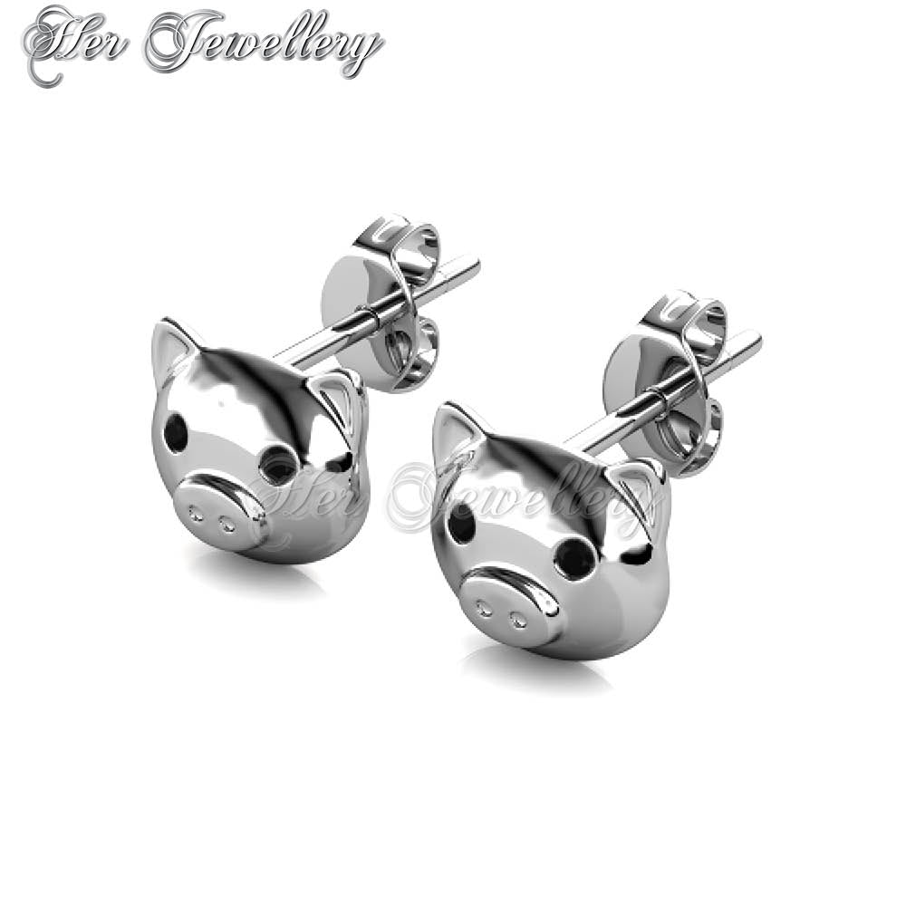 Swarovski Crystals Piggy Earrings - Her Jewellery
