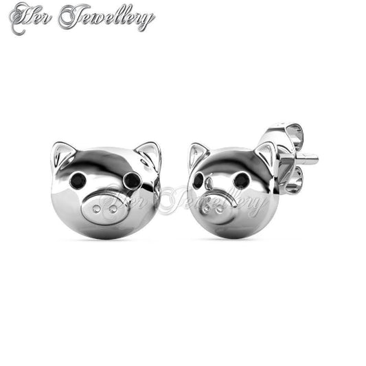 Swarovski Crystals Piggy Earrings - Her Jewellery