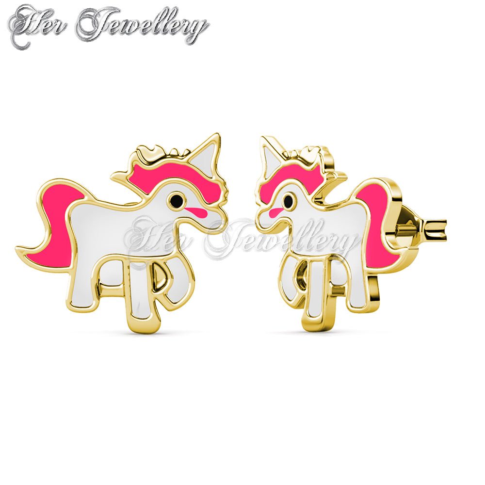 Swarovski Crystals Pinky Unicorn Earrings - Her Jewellery
