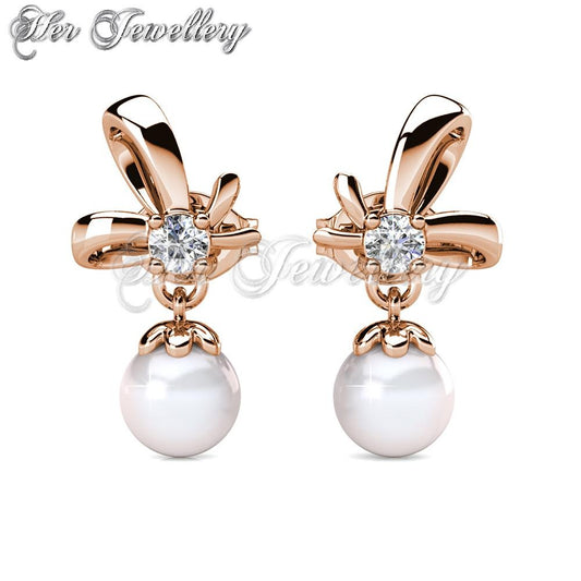 Swarovski Crystals Posie Pearl Earrings - Her Jewellery