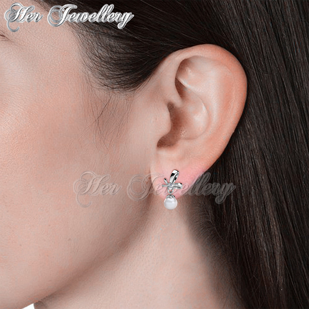 Swarovski Crystals Posie Pearl Earrings - Her Jewellery
