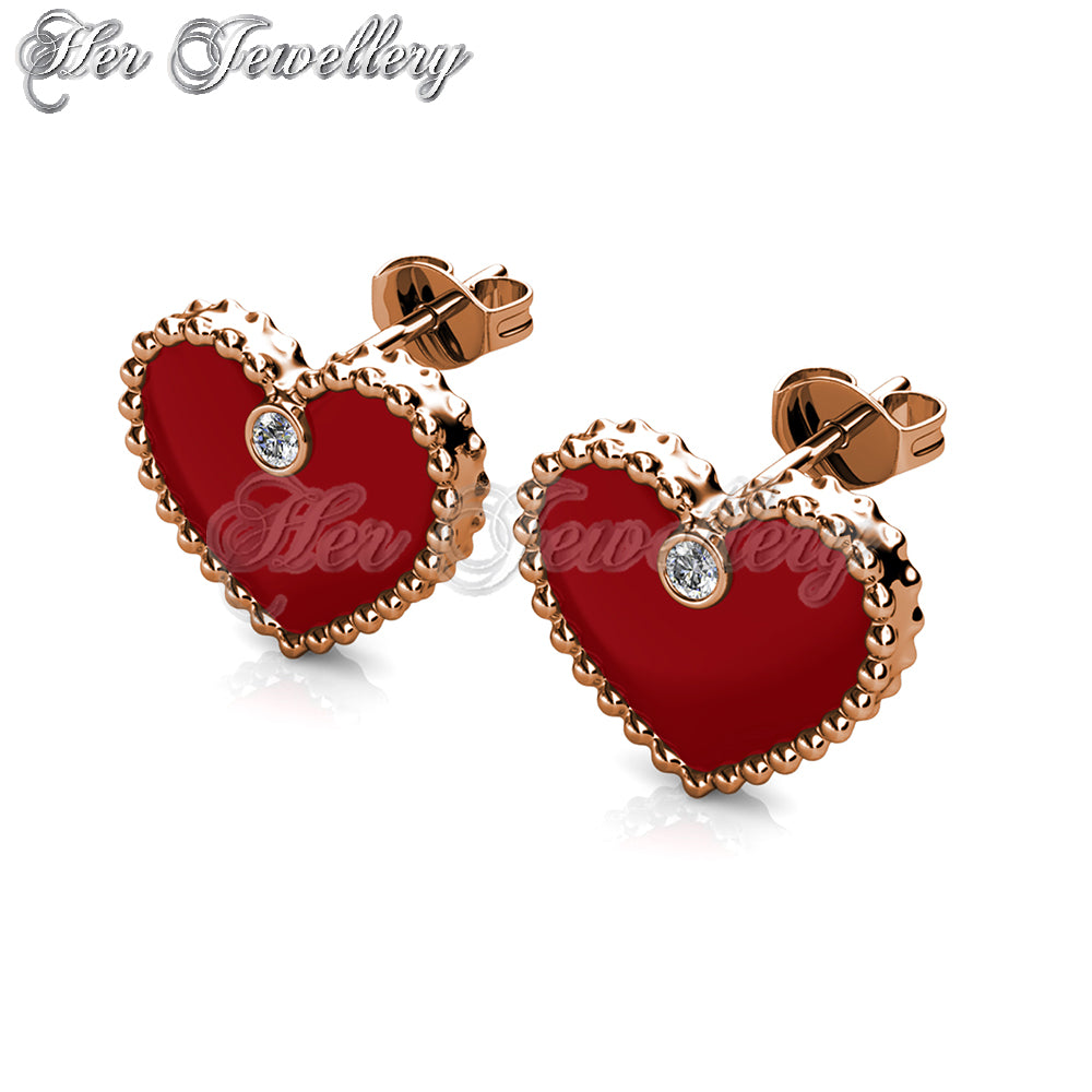 Swarovski Crystals Precious Heart Earrings - Her Jewellery