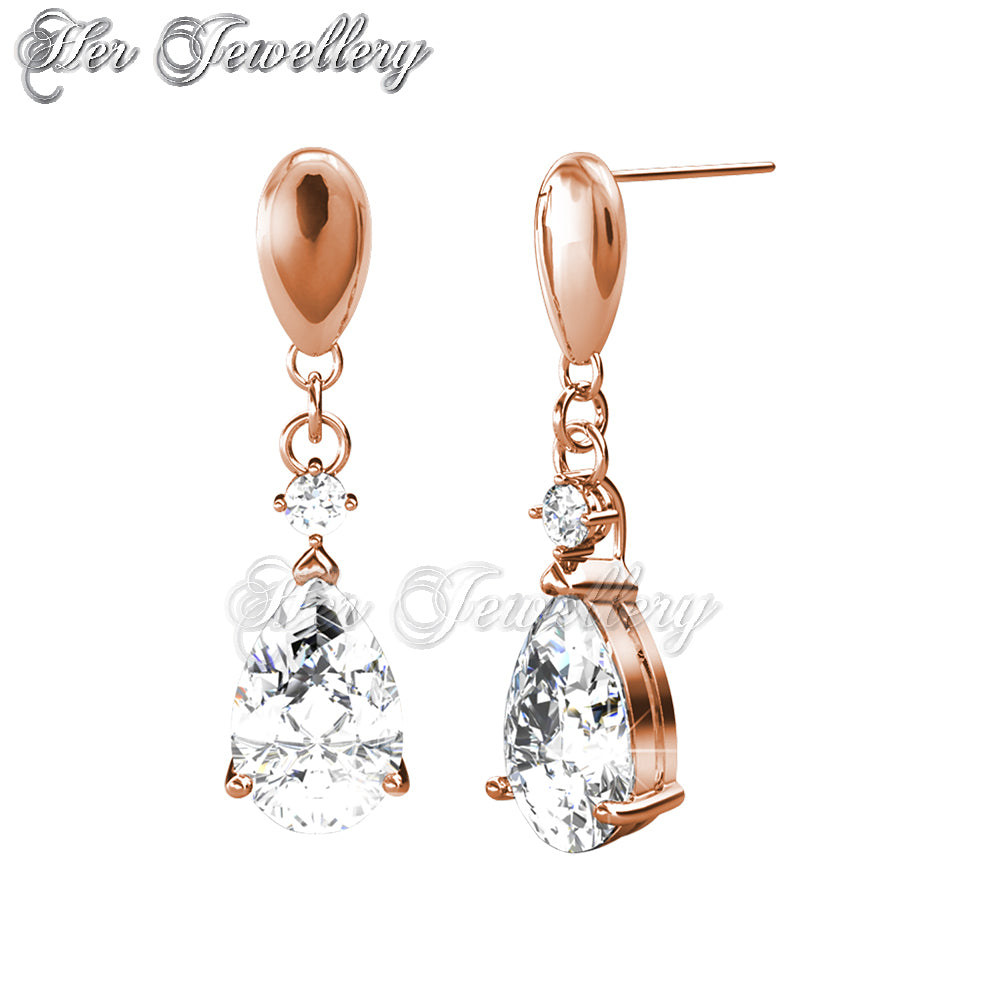 Swarovski Crystals Princess Earrings (Rose Gold) - Her Jewellery