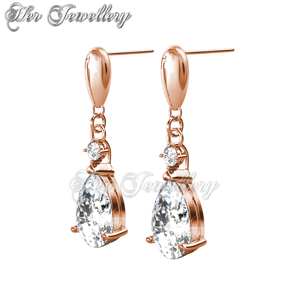 Swarovski Crystals Princess Earrings (Rose Gold) - Her Jewellery