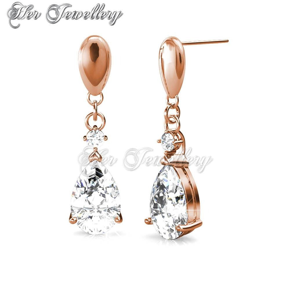 Swarovski Crystals Princess Earrings (Rose Gold) - Her Jewellery