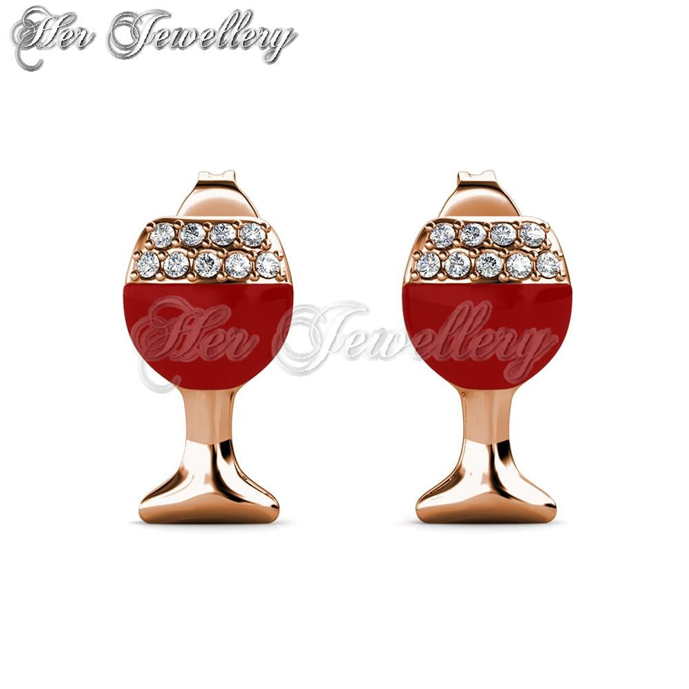 Swarovski Crystals Red Champaign Earrings - Her Jewellery