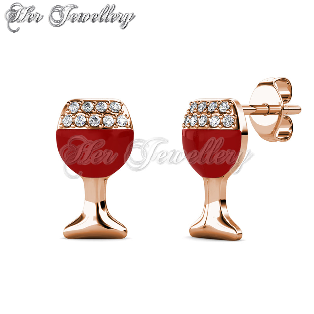 Swarovski Crystals Red Champaign Earrings - Her Jewellery