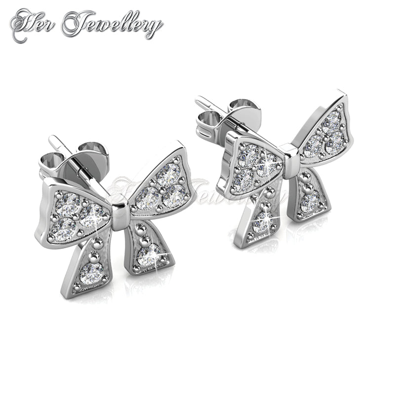 Swarovski Crystals Ribbon Bow Earringsâ€ - Her Jewellery