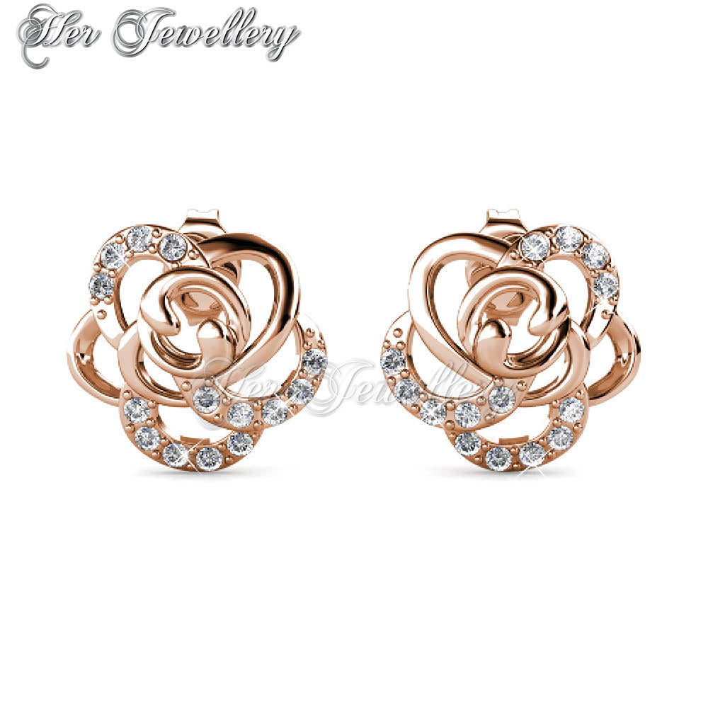 Swarovski Crystals Rose Earrings - Her Jewellery