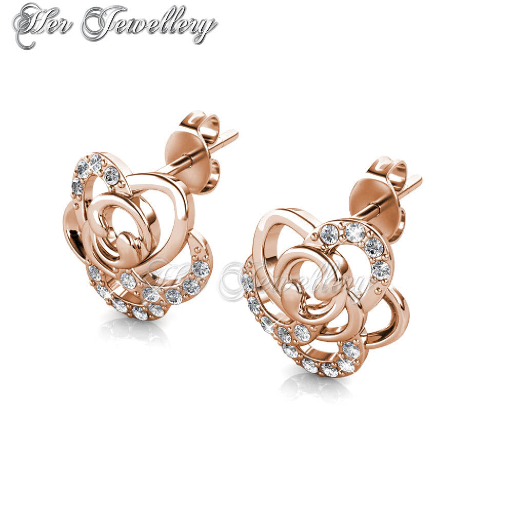 Swarovski Crystals Rose Earrings - Her Jewellery