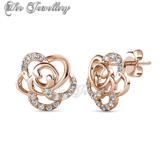 Swarovski Crystals Rose Earrings - Her Jewellery