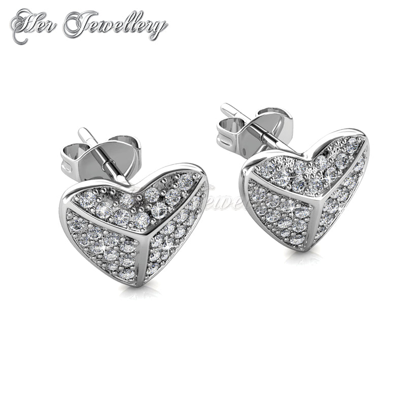 Swarovski Crystals Shield Heart Earringsâ€ - Her Jewellery