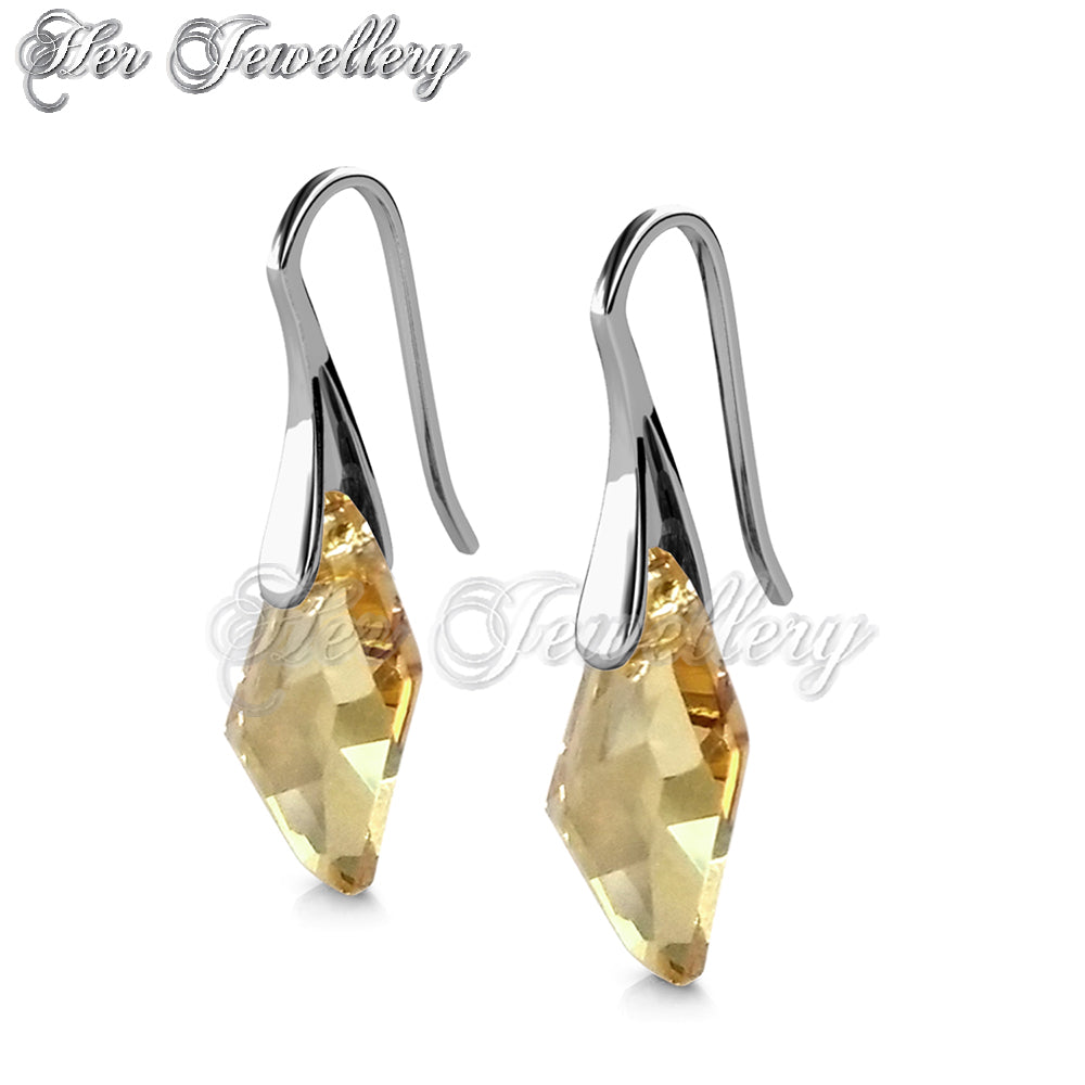 Swarovski Crystals Silver Knight Earrings (GSHA) - Her Jewellery