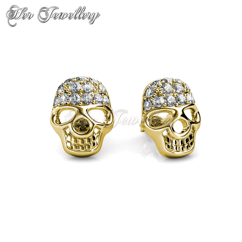 White gold skull deals earrings