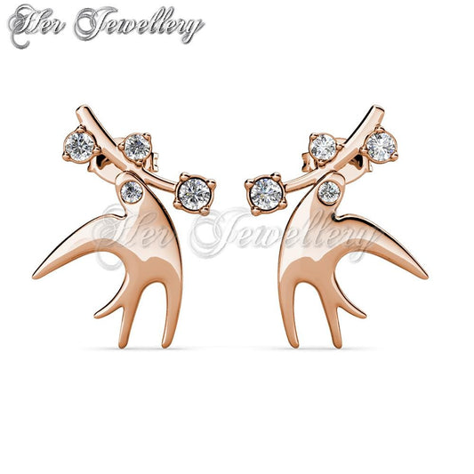 Swarovski Crystals Soaring Dove Earrings - Her Jewellery