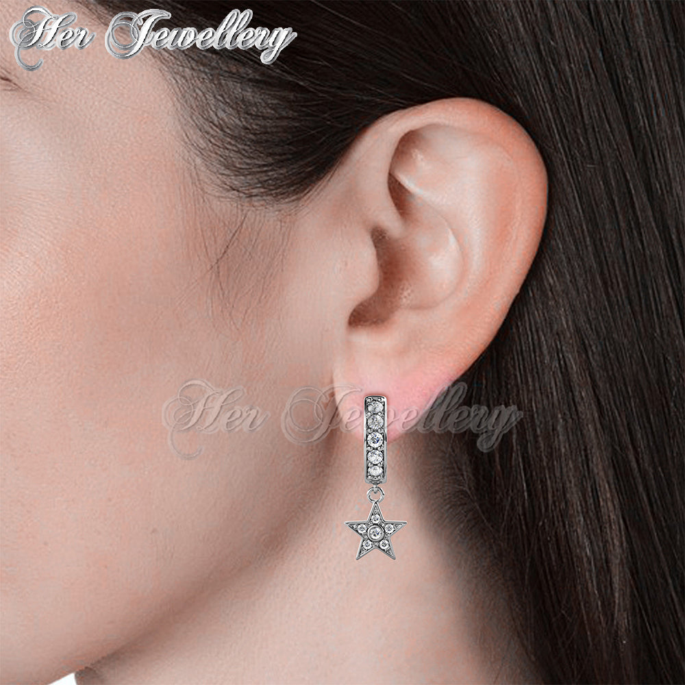 Swarovski Crystals Starry Star Earrings - Her Jewellery