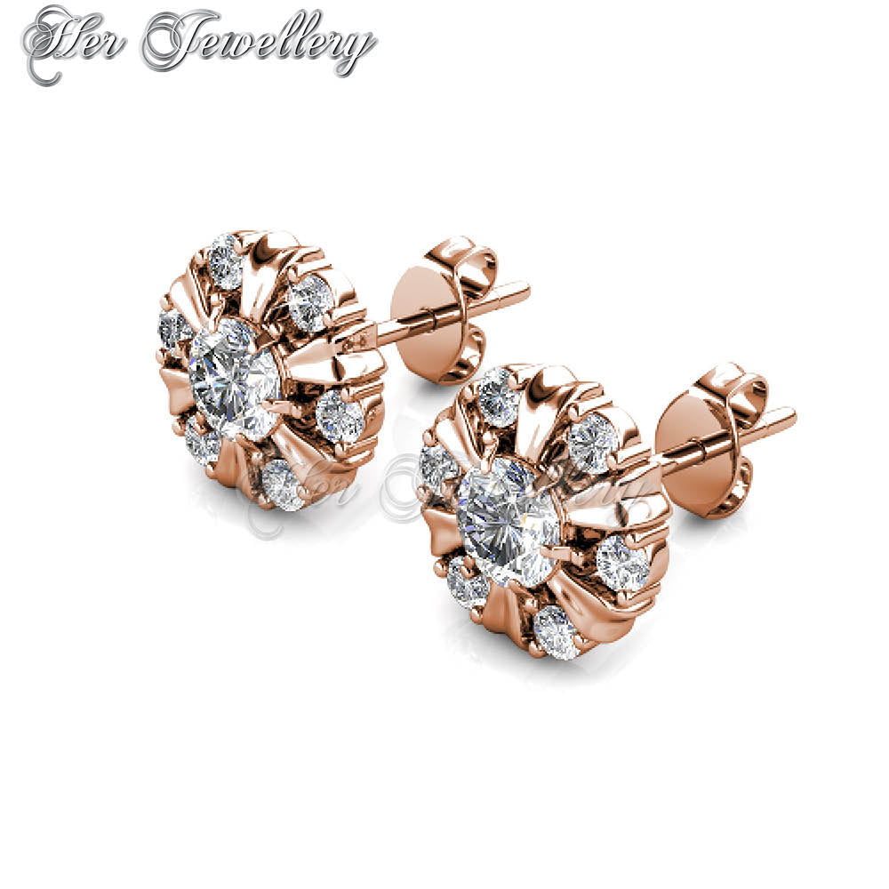 Swarovski Crystals Sun Petal Earrings (Rose Gold)â€ - Her Jewellery