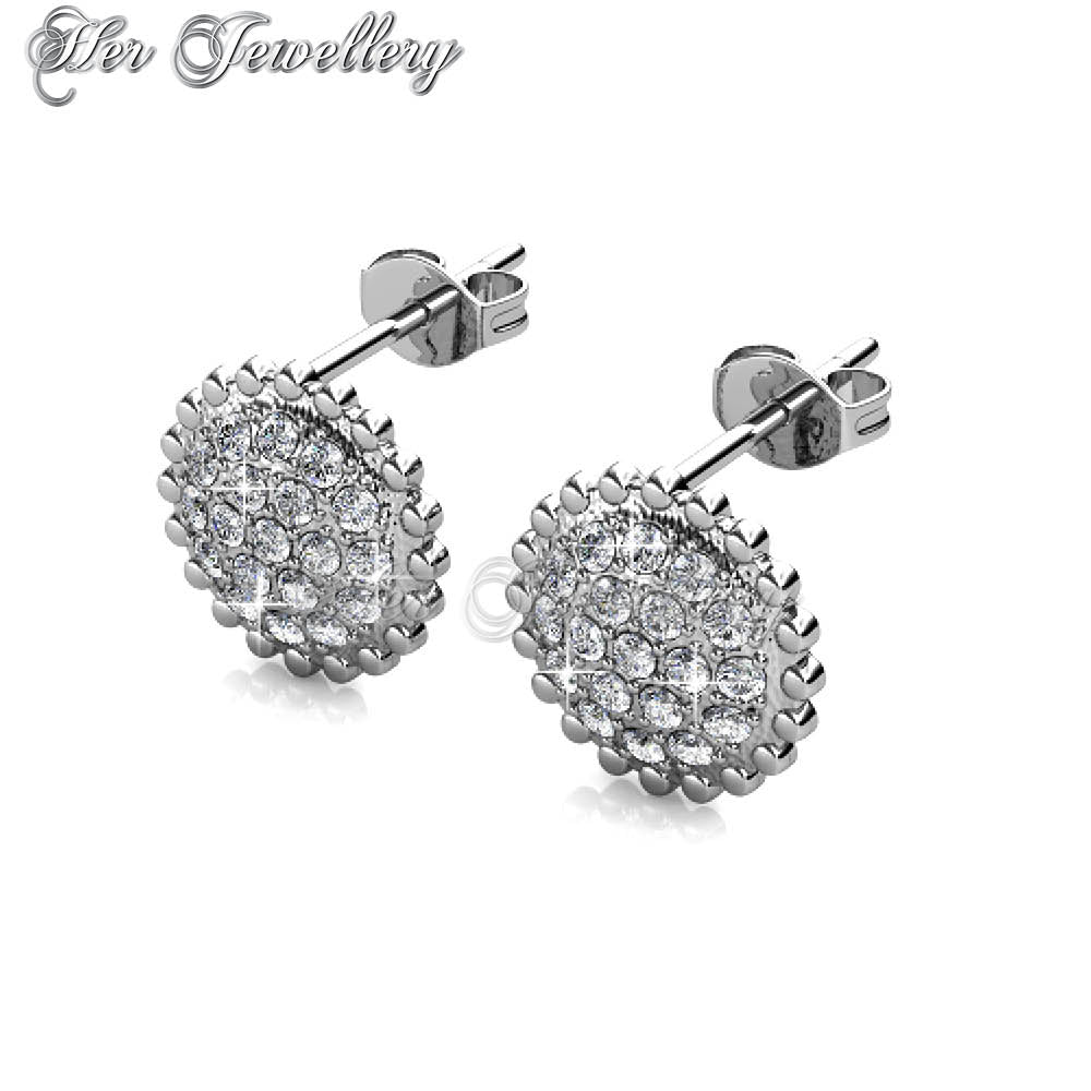 Swarovski Crystals Disk Flower Earrings - Her Jewellery