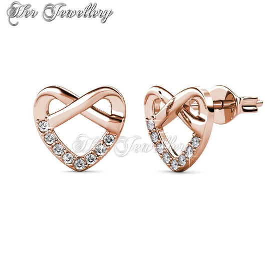 Swarovski Crystals Tie Earrings (Rose Gold) - Her Jewellery