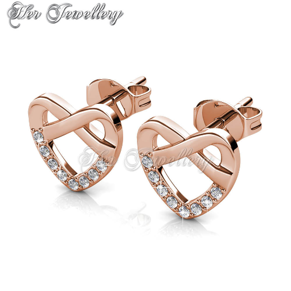 Swarovski Crystals Tie Earrings (Rose Gold) - Her Jewellery