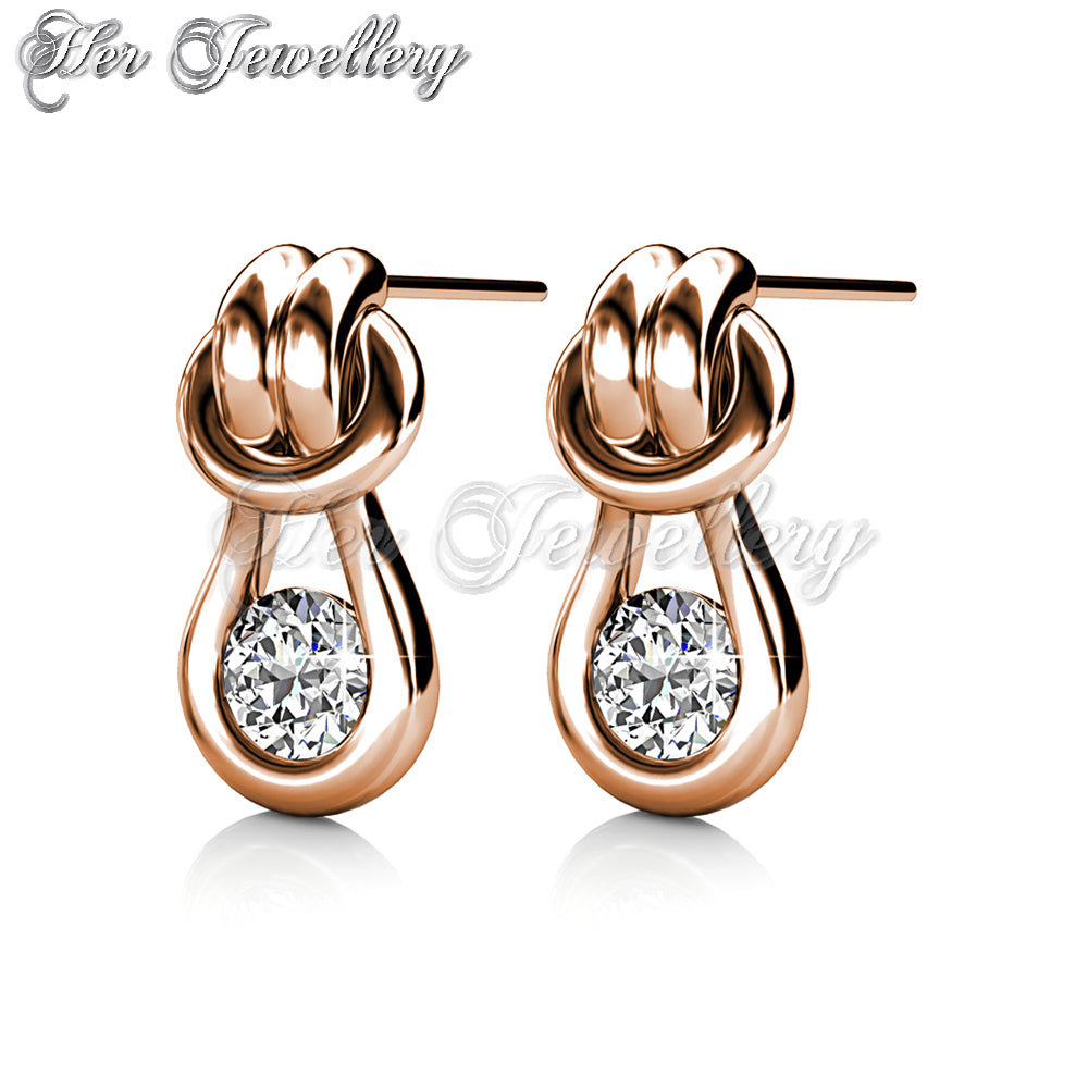 Swarovski Crystals Tie a Knot Earrings - Her Jewellery