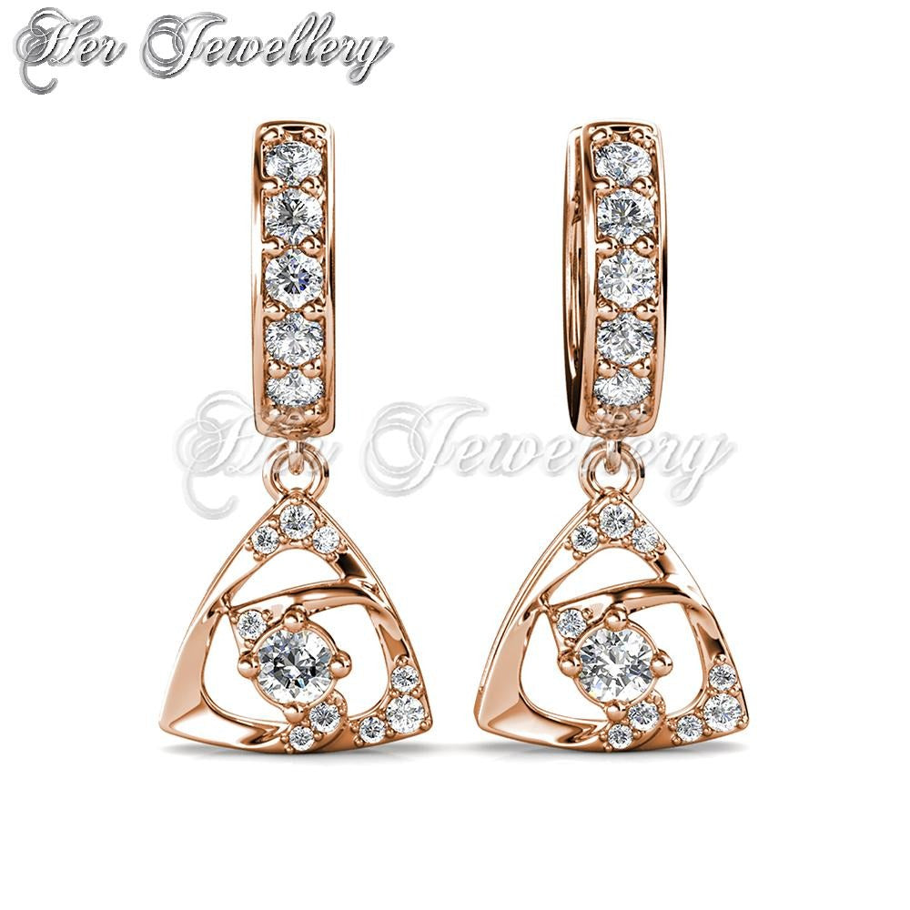 Swarovski Crystals Tri Glyn Hoop Earrings - Her Jewellery