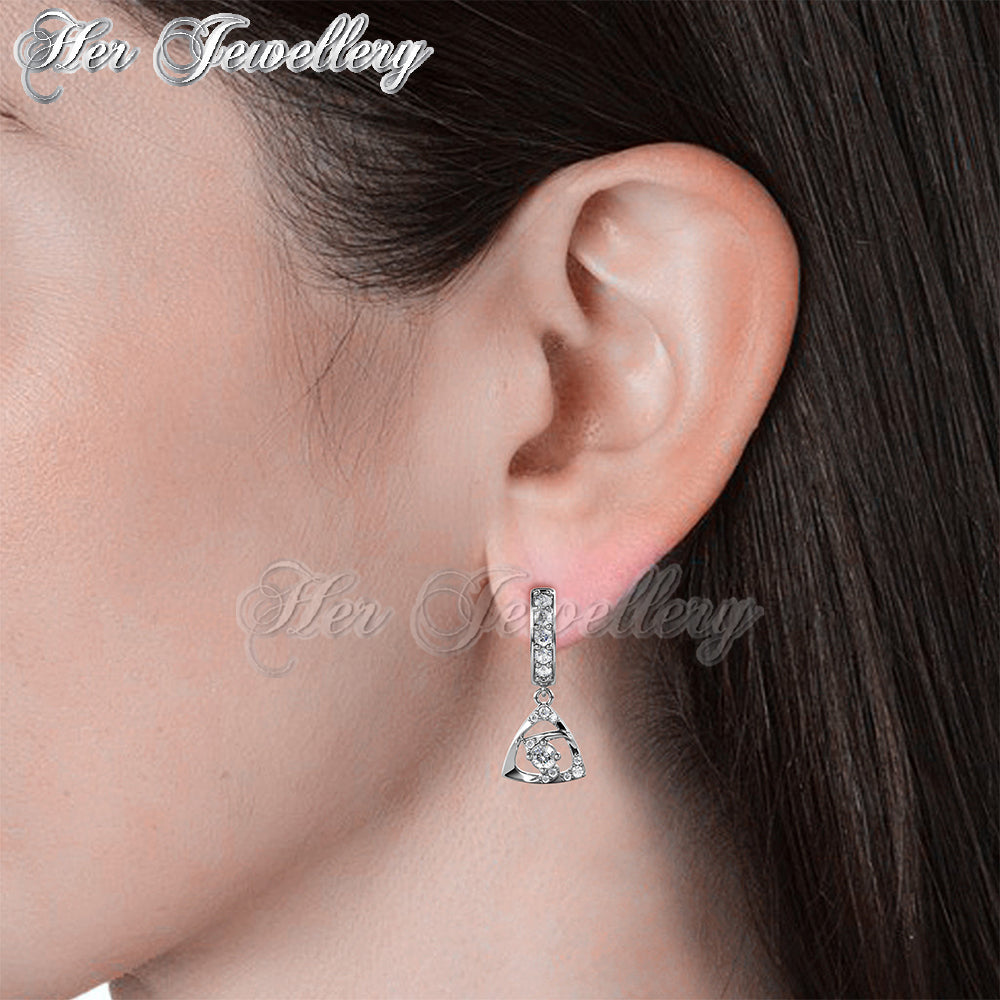 Swarovski Crystals Tri Glyn Hoop Earrings - Her Jewellery