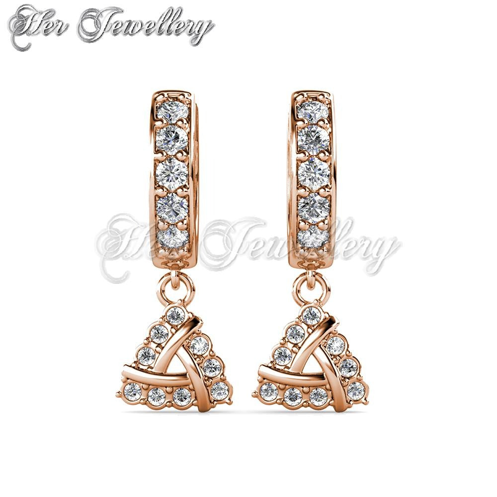 Swarovski Crystals Tri Hoop Earrings - Her Jewellery