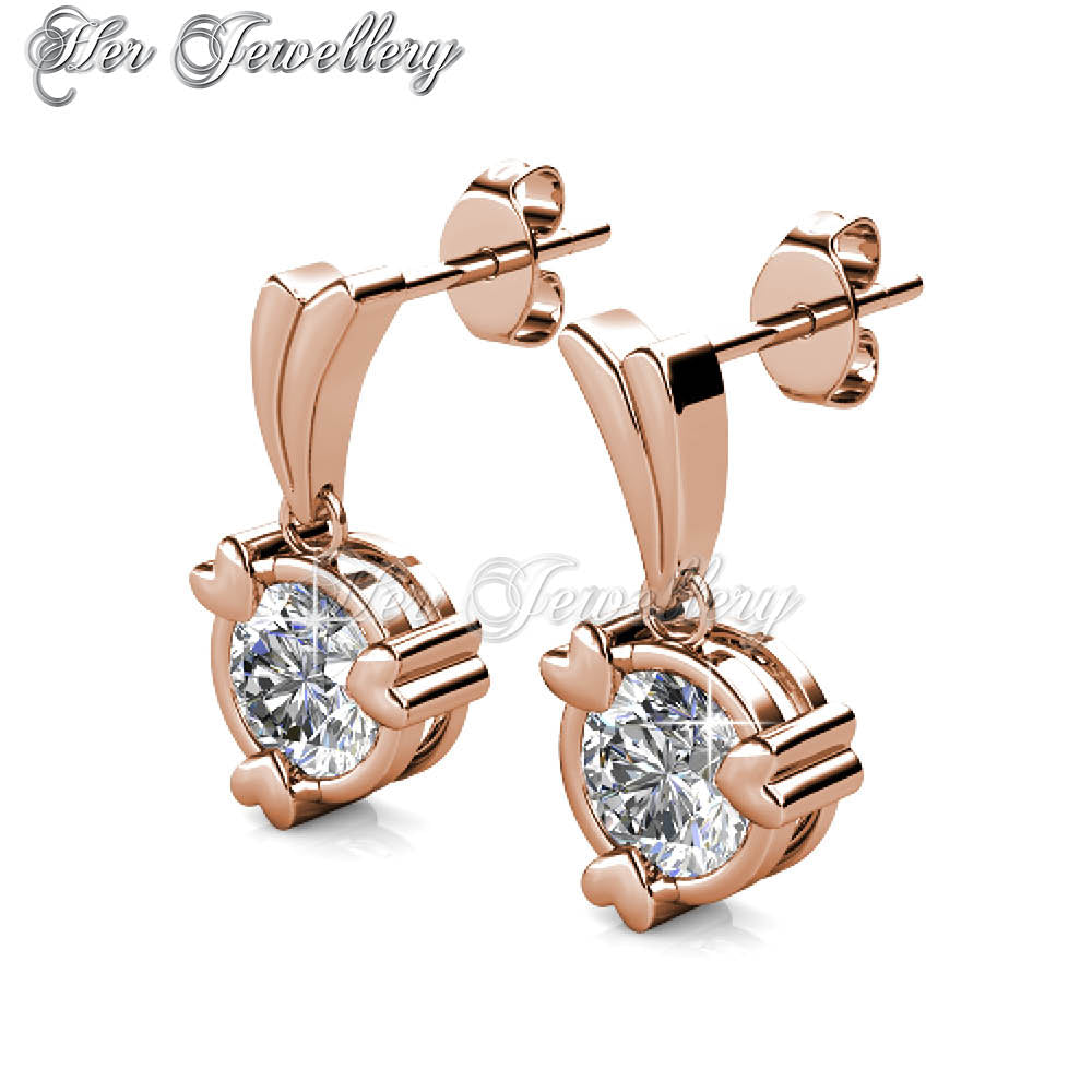 Swarovski Crystals Tri Love Ring Earringsâ€ (Rose Gold) - Her Jewellery