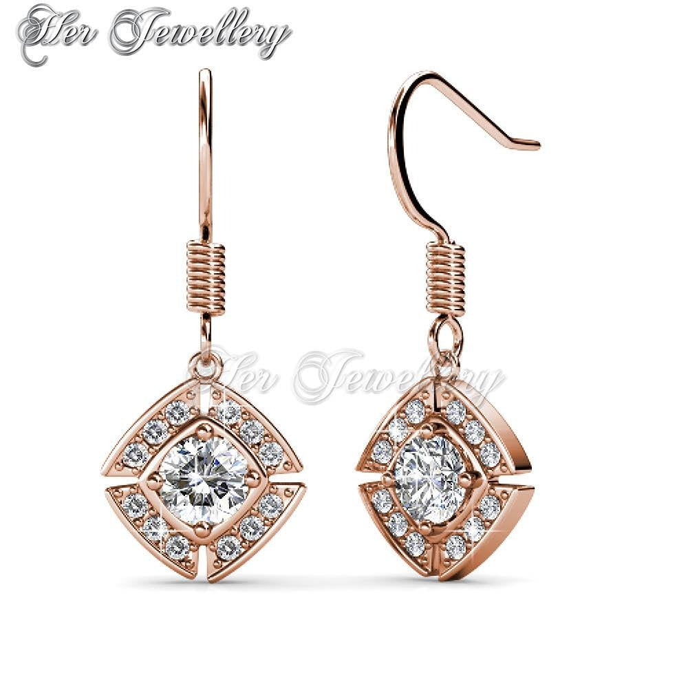 Swarovski Crystals Windmill Earrings (Rose Gold) - Her Jewellery
