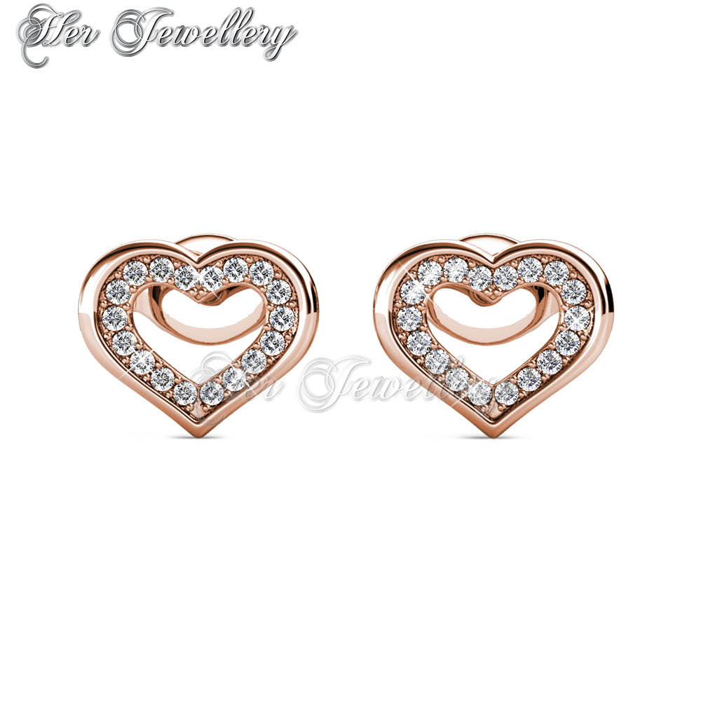 Swarovski Crystals Zeal Earrings (Rose Gold) - Her Jewellery