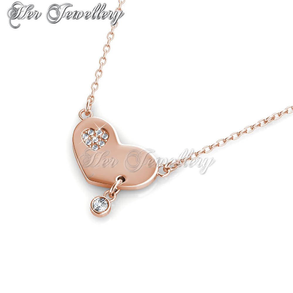 Swarovski Crystals Amour Pendant (Rose Gold) - Her Jewellery