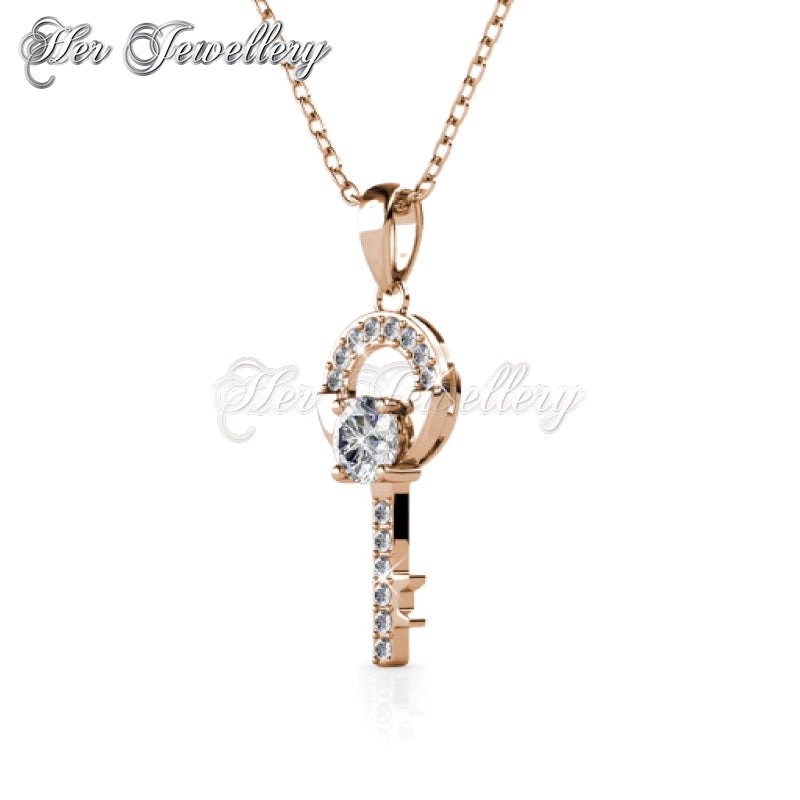 Swarovski Crystals Camilia Key Pendantâ€ (Rose Gold) - Her Jewellery