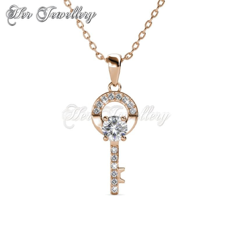 Swarovski Crystals Camilia Key Pendantâ€ (Rose Gold) - Her Jewellery