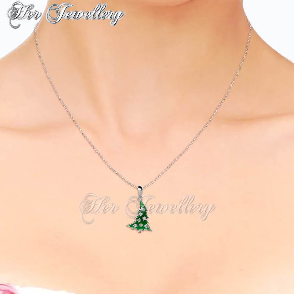Swarovski Crystals Christmas Tree Pendant - Her Jewellery