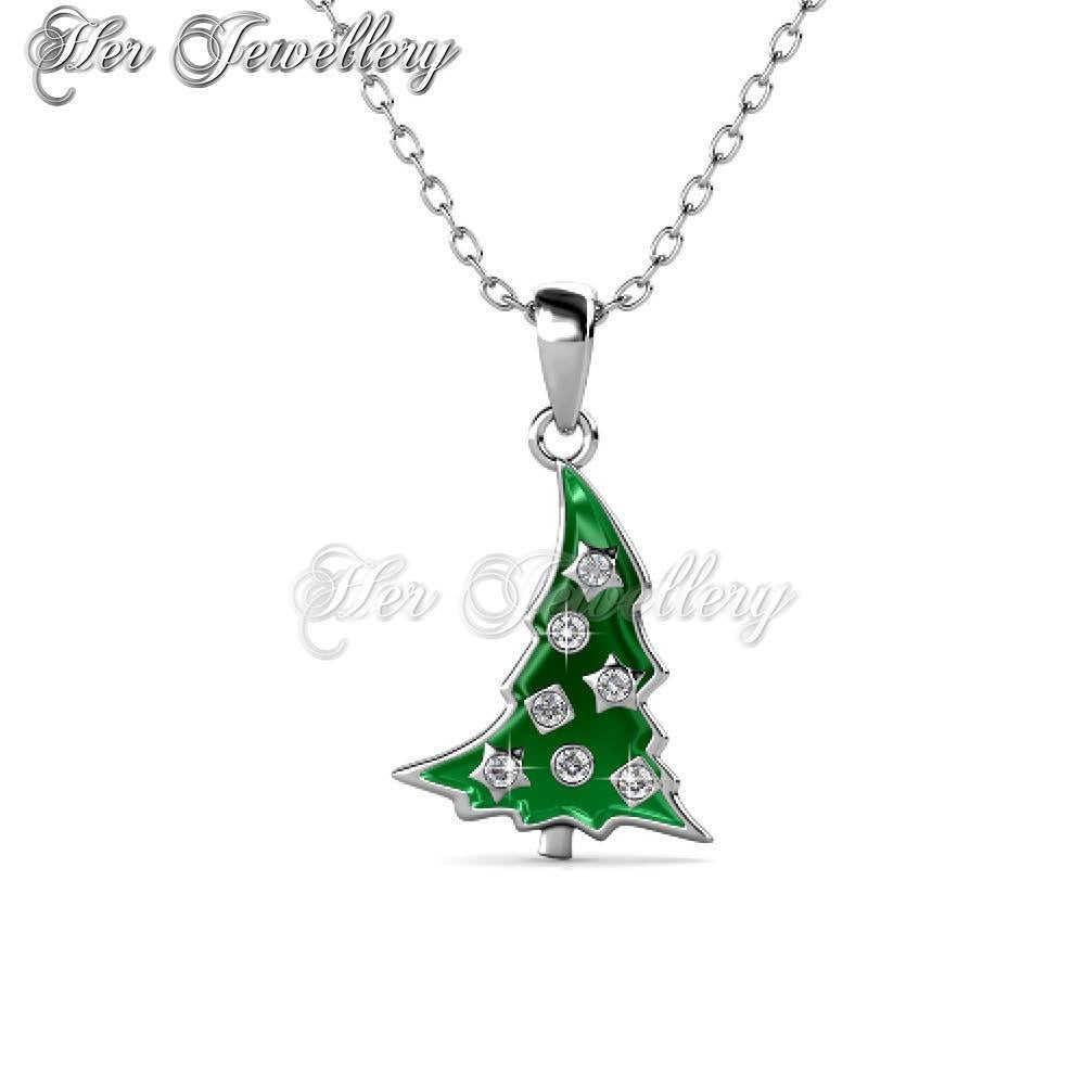 Swarovski Crystals Christmas Tree Pendant - Her Jewellery