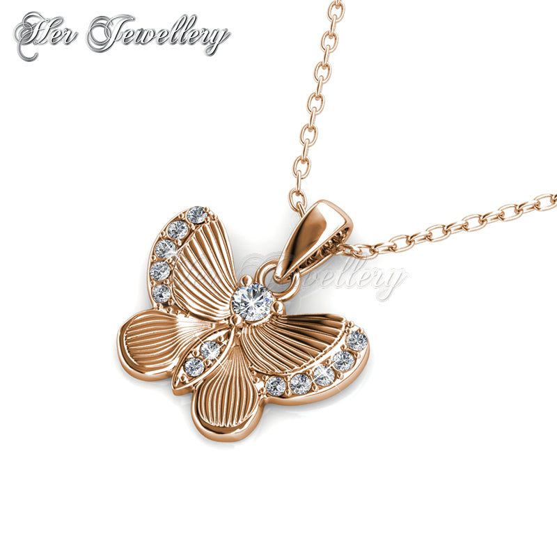Swarovski Crystals Chrysalis Butterfly Pendant (Rose Gold) - Her Jewellery