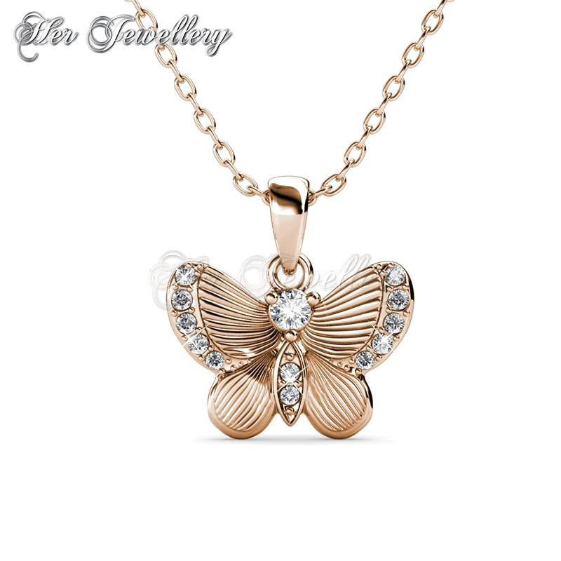 Swarovski Crystals Chrysalis Butterfly Pendant (Rose Gold) - Her Jewellery