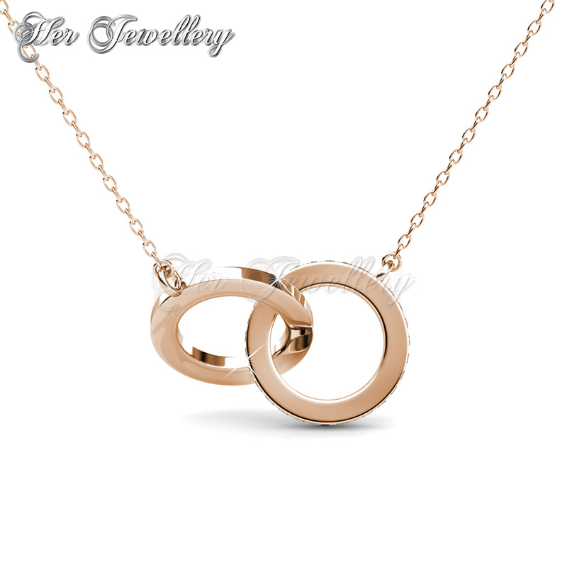 Swarovski Crystals Circle Twin Pendant (Rose Gold) - Her Jewellery