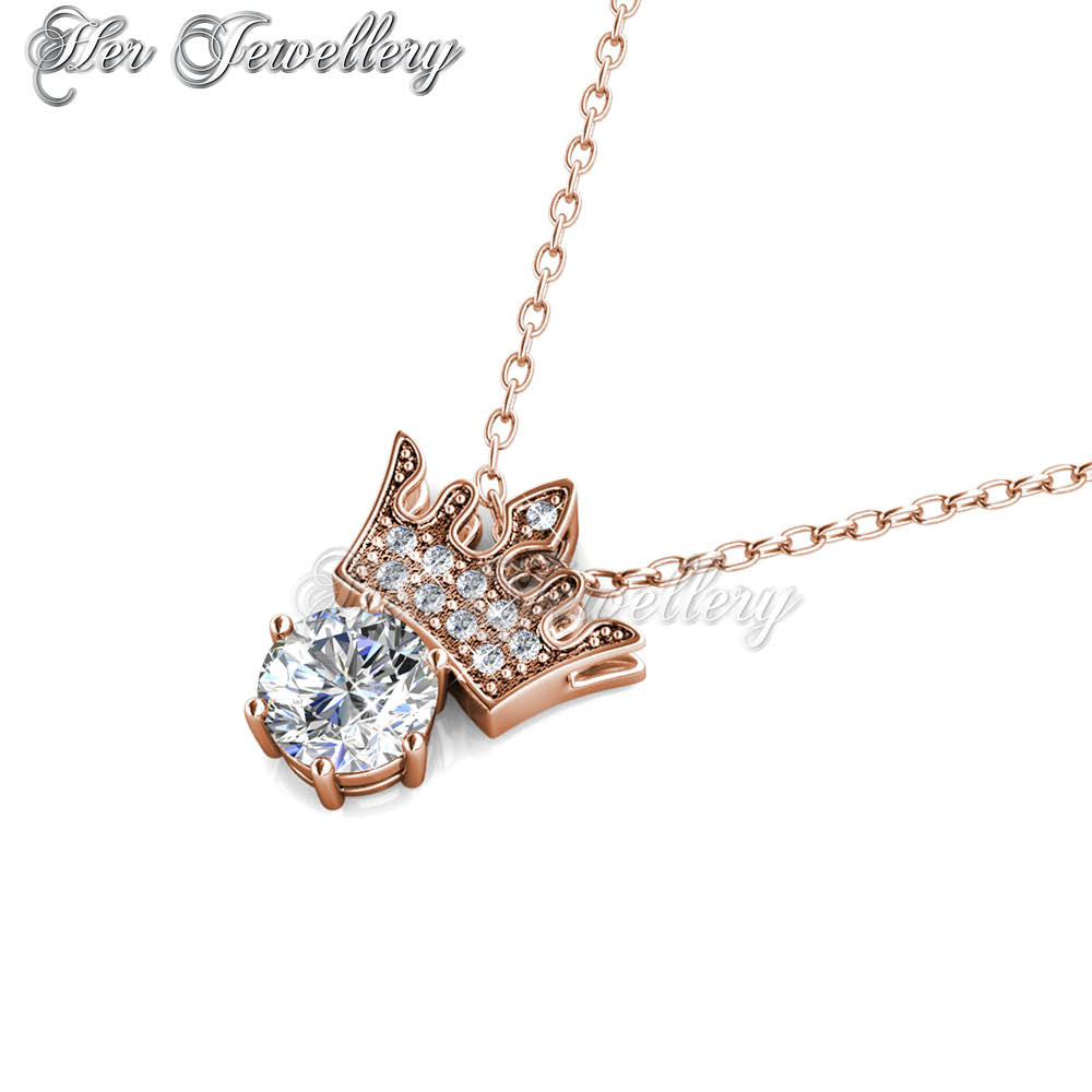 Swarovski Crystals Crown Jewel Pendant (Rose Gold) - Her Jewellery
