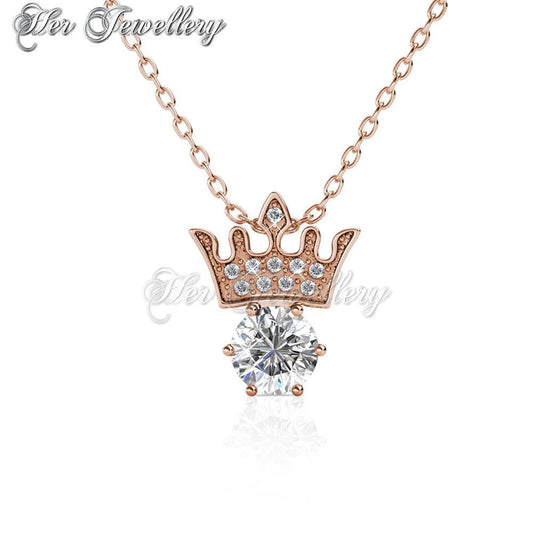 Swarovski Crystals Crown Jewel Pendant (Rose Gold) - Her Jewellery
