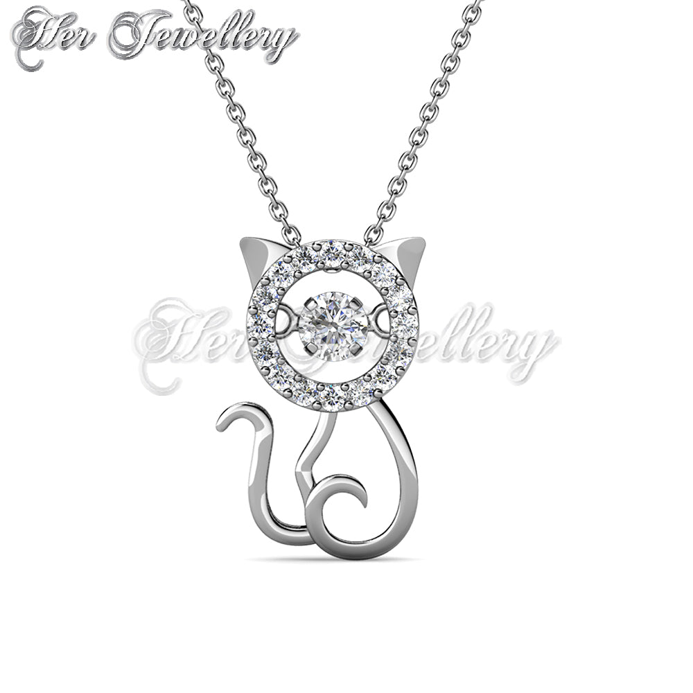 Swarovski Crystals Dancing Kitty Pendant - Her Jewellery