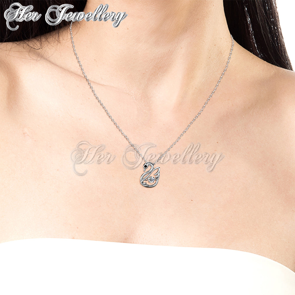 Swarovski Crystals Dancing Swan Pendant - Her Jewellery