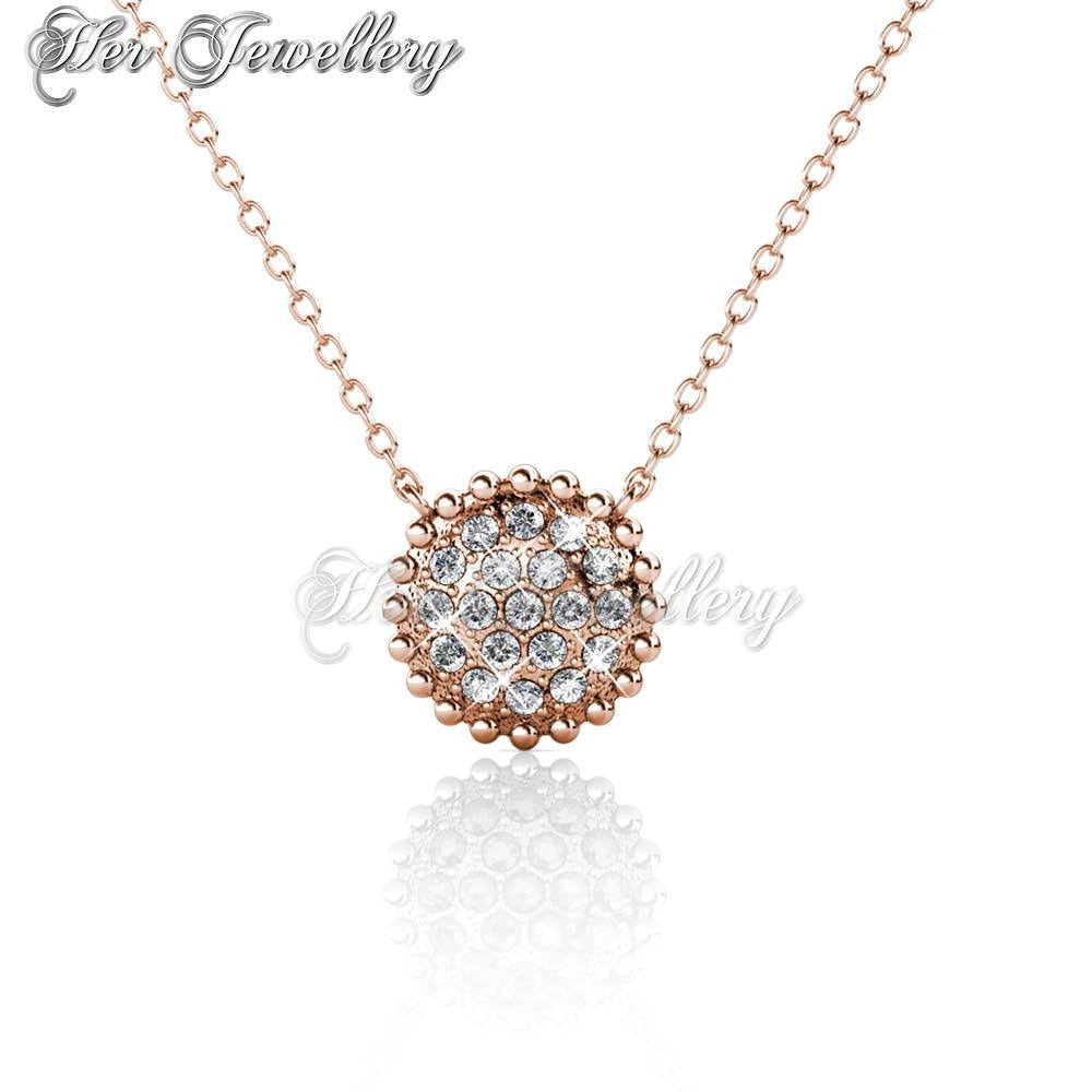 Swarovski Crystals Disk Flower Pendant (Rose Gold) - Her Jewellery