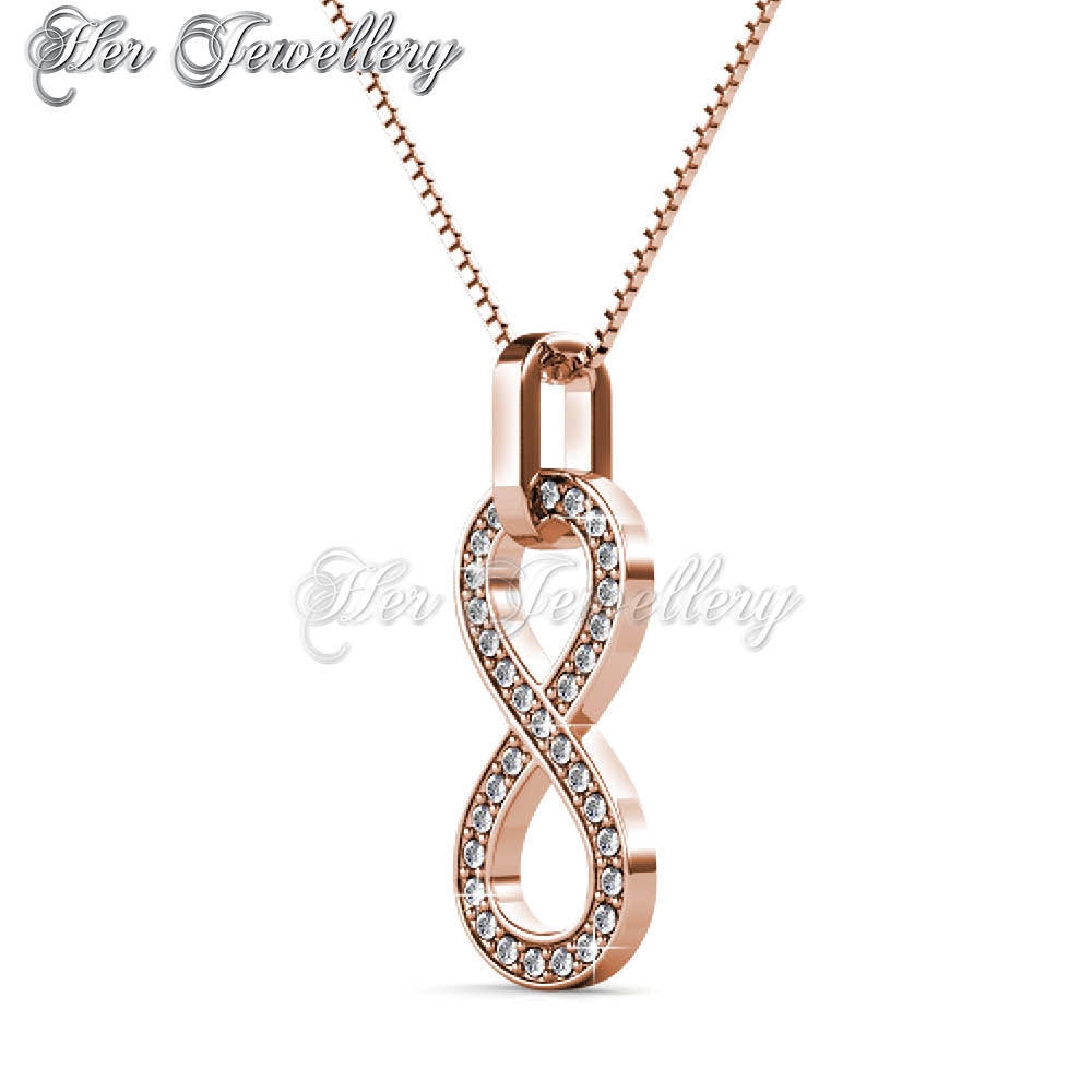 Swarovski Crystals Infinity Eight Pendant (Rose Gold) - Her Jewellery