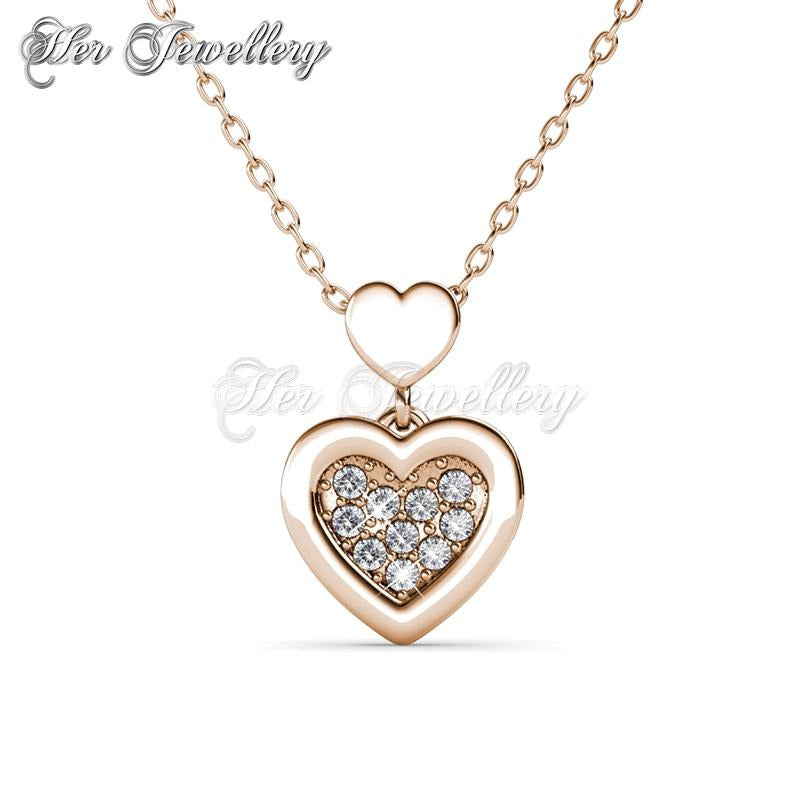 Swarovski Crystals Larine Love Pendant (Rose Gold) - Her Jewellery
